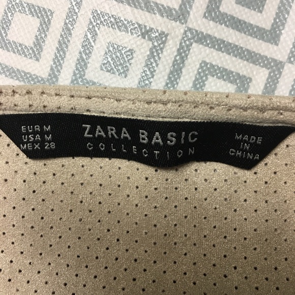 - ZARA Faux Suede Perforated Short Sleeve Dr… - Picture 4 of 4